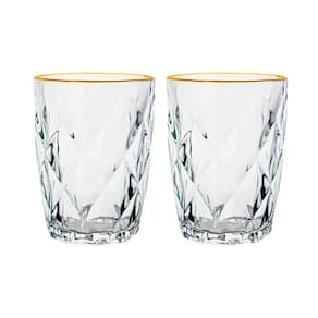 Conjunto de Copos de Vidro Diamond Fio de Ouro 270ml 2 peças - Lyor