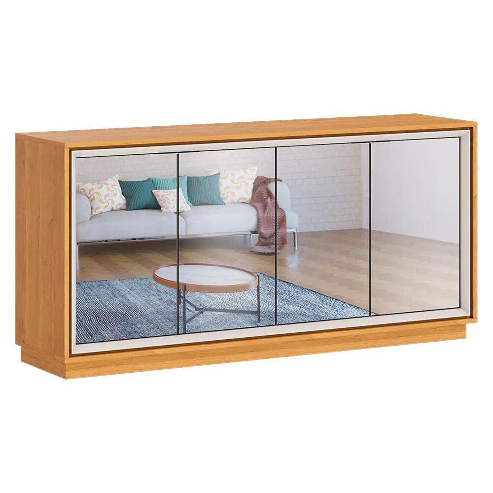 Buffet Ópera 1.8 - Off White/Nature - Espelhado