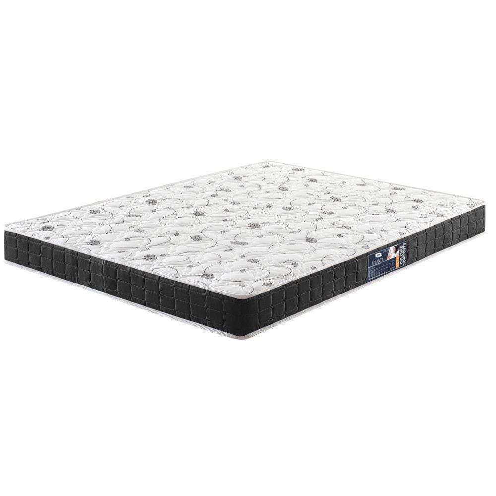 Colchão King Size Espuma D70/D28 Atlanta Branco 193x203x17cm Dupla Face Bordado