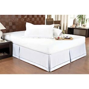 Saia Cama Box King Babado Ponto Palito Branco (190x200) - Ortobom