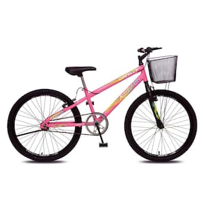 Bicicleta Allegra City Aro 24 Sem Marchas Freios V-brake e Cestão Colli