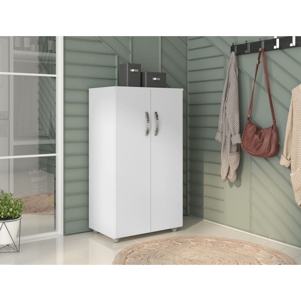 Armário Multiuso Rosana com 2 Portas 3 Prateleiras Cor Branco AJL