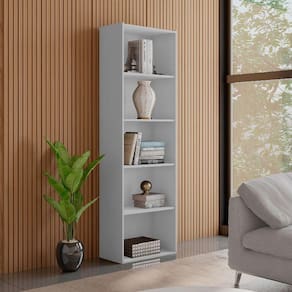 Estante Livreiro Multiuso Luiza 4 Prateleiras Luiza Cor Branco - AJL