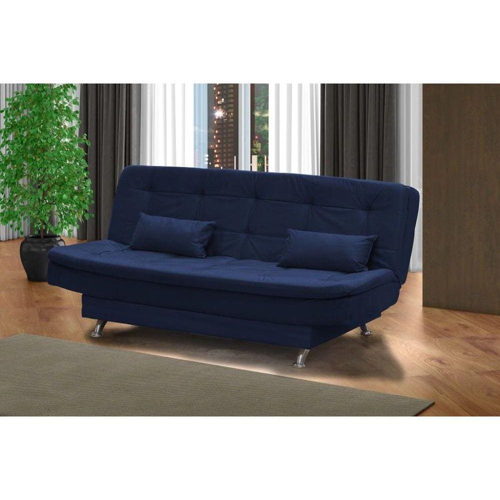 Sofá Cama Casal Reclinável Salomé - Azul light