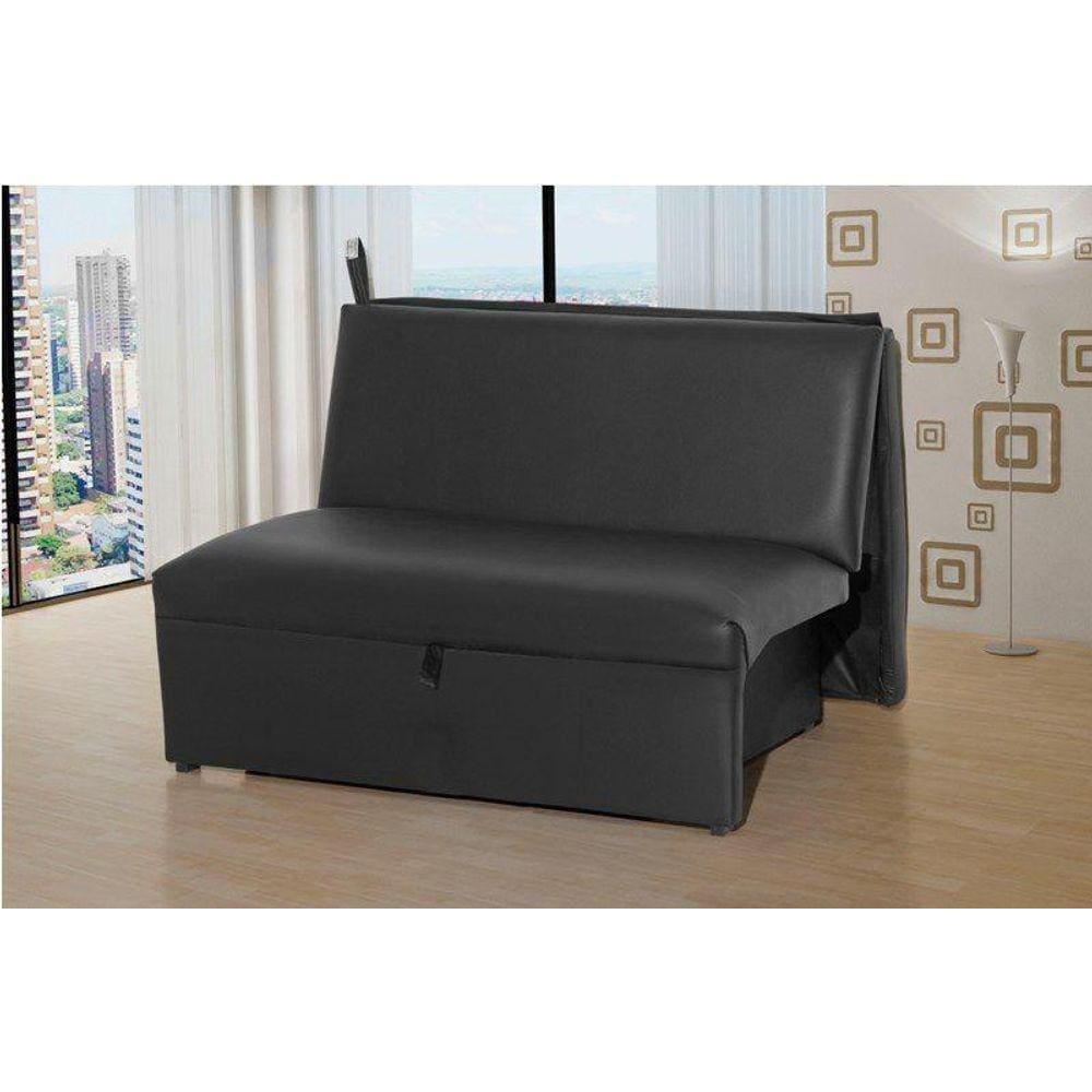 Sofá Cama Malu - Preto corino