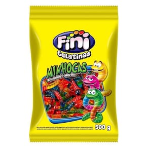 Balas Fini Gelatinas Minhocas Brilhos Pacotão 1Kg