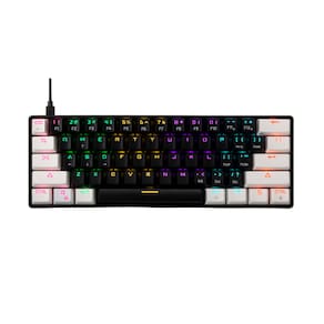Teclado Mecânico Gamer Gamdias Aura GK2 BW Switch Brown Preto e Branco ABNT2