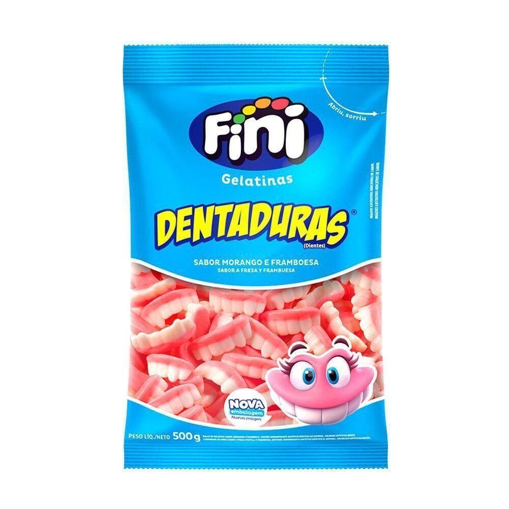 Balas Fini Dentaduras Morango E Franboesa Pacotão De 1Kg