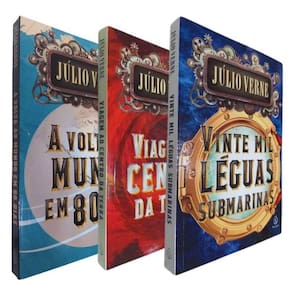 3 Livros As Incríveis Viagens de Júlio Verne A Volta ao Mundo em 80 Dias Viagem ao Centro da Terra Vinte Mil Léguas Subm