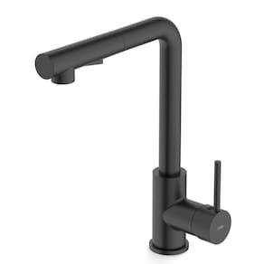 Monocomando de Mesa para Cozinha com Bica Extraível "L" Gourmet Celite Preto Matte