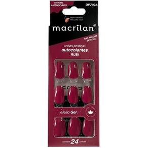 Macrilan Unhas Postiças Autocolantes Efeito Gel Rubi Up702A (24 Unidades)