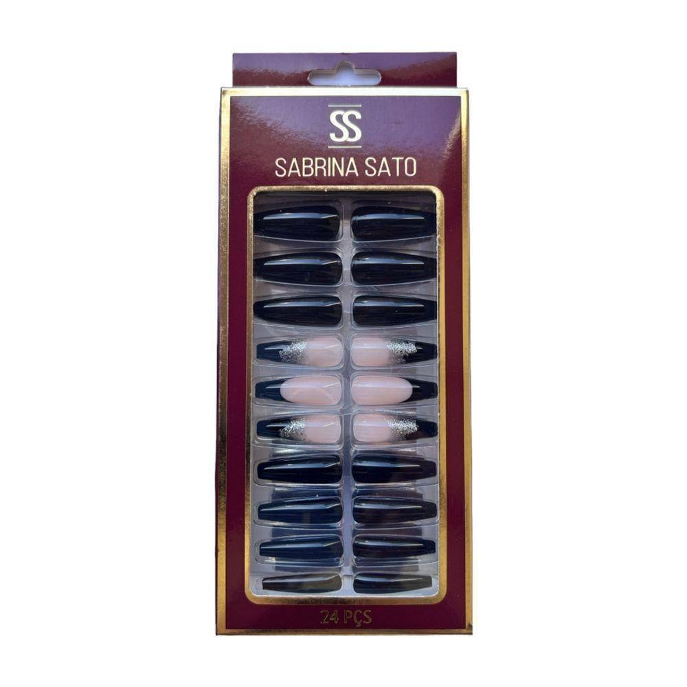 Sabrina Sato Unhas Postiças Autocolantes Decoradas Formato Bailarina Ss2372-6 Com 24