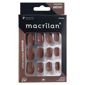 Macrilan Unhas Postiças Tamanho Médio Marron Up306A (24 Unidades)