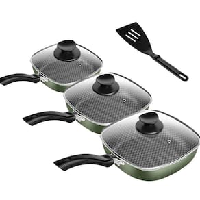 Jogo De Frigideiras Antiaderentes Quadradas 3 Peças Funda Com Tampa De Vidro Clear Coat Patolux