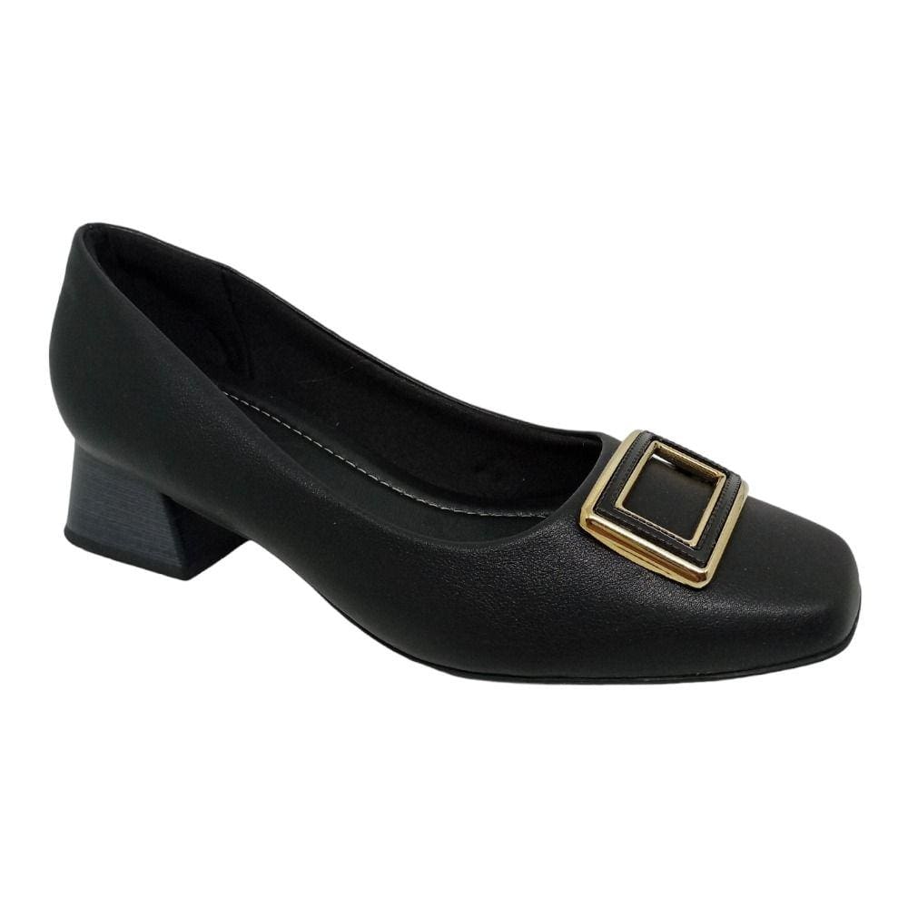 Sapato Salto Grosso Piccadilly 160074 Feminino - Preto