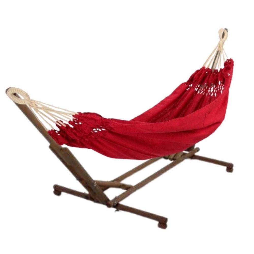 Suporte Rede Bebê e Pet + Rede Algodão 100% Vermelho