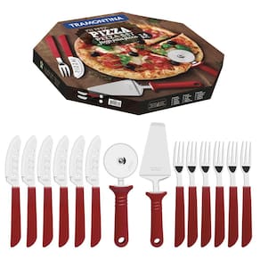 Kit Para Pizza Vermelho 14 Peças - Tramontina