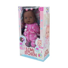 Boneca Love Born Festa Do Pijama Negra 40Cm Cotiplás - 2614