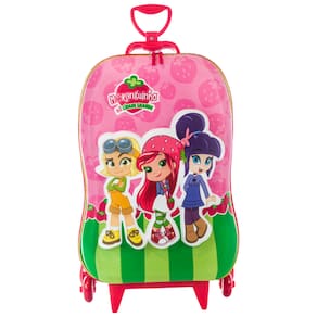 Mochila de Rodinha Escolar Moranguinho Infantil 3D Maxtoy