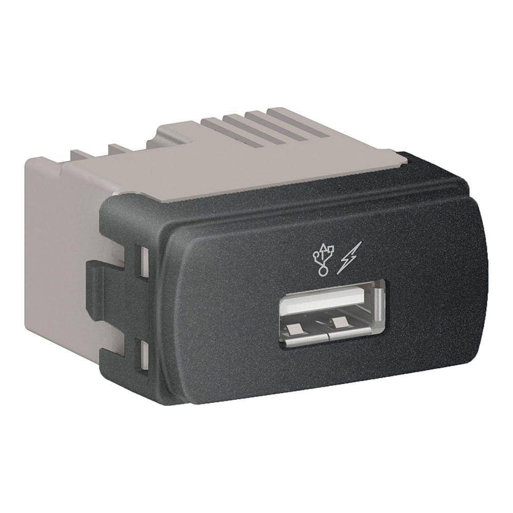 Módulo Miluz USB Carregador 1A Bivolt Grafite S3B70811 Schneider