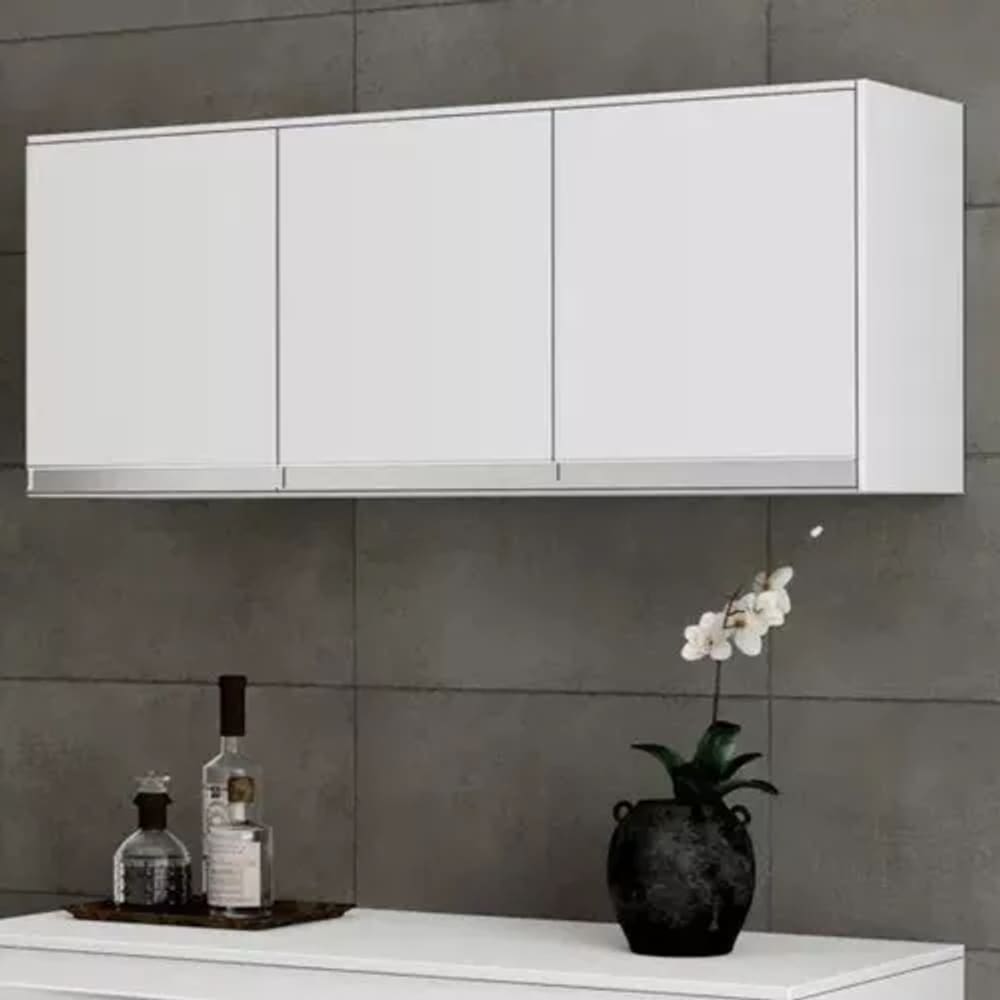 Armário de Cozinha Aereo 120cm Andréia 3 Portas Cor Branco - AJL