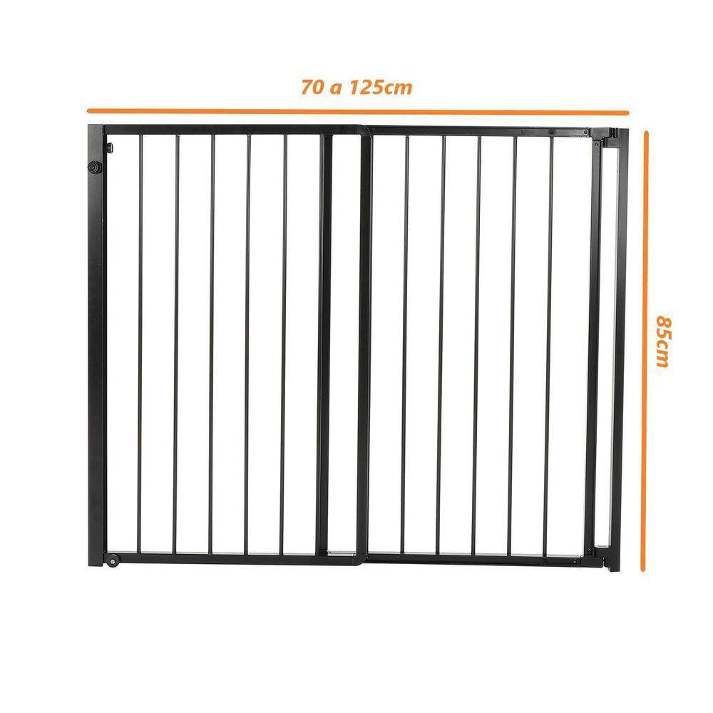 Portão Proteção Criança Pet Expansivo De 70 A 125Cm Preto