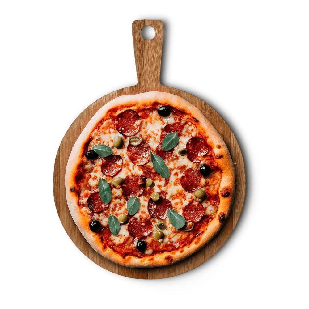 Tábua Servir Pizza Petiscos Madeira Premium Eucalipto 35 Cm