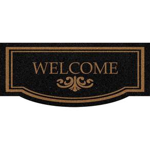 Capacho Entrada Vinil 30cm x 70cm Welcome Preto Kapazi