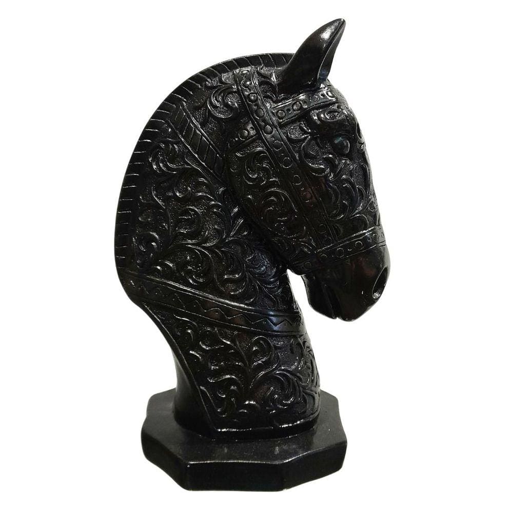 Enfeite Busto Cavalo Egípcio | Escultura Gesso | Artesanato