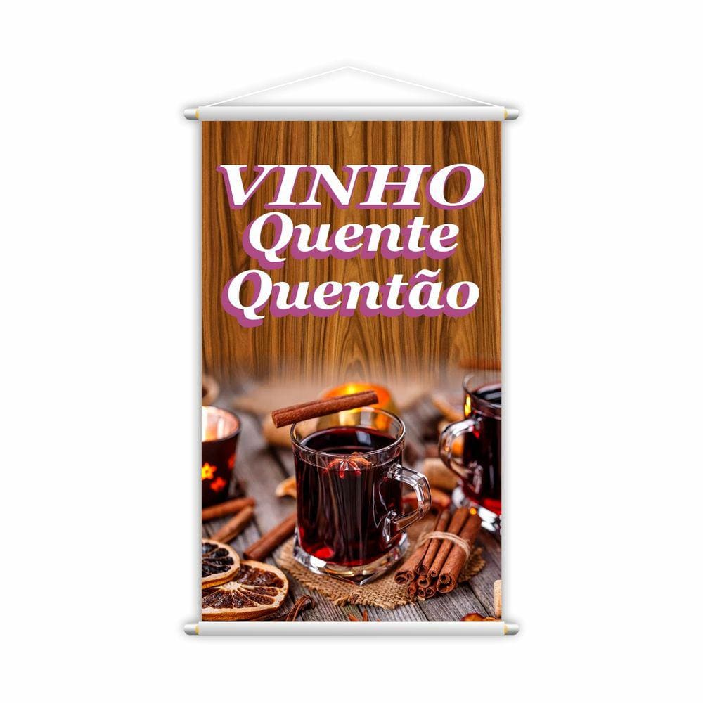 Banner Vinho Quente Quentão Bebidas Xícaras 60x40cm