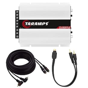 Módulo Taramps TS800x4 2 Ohms + Cabo RCA 5 Metros + Cabo Y 2 Machos / 1 Fêmea