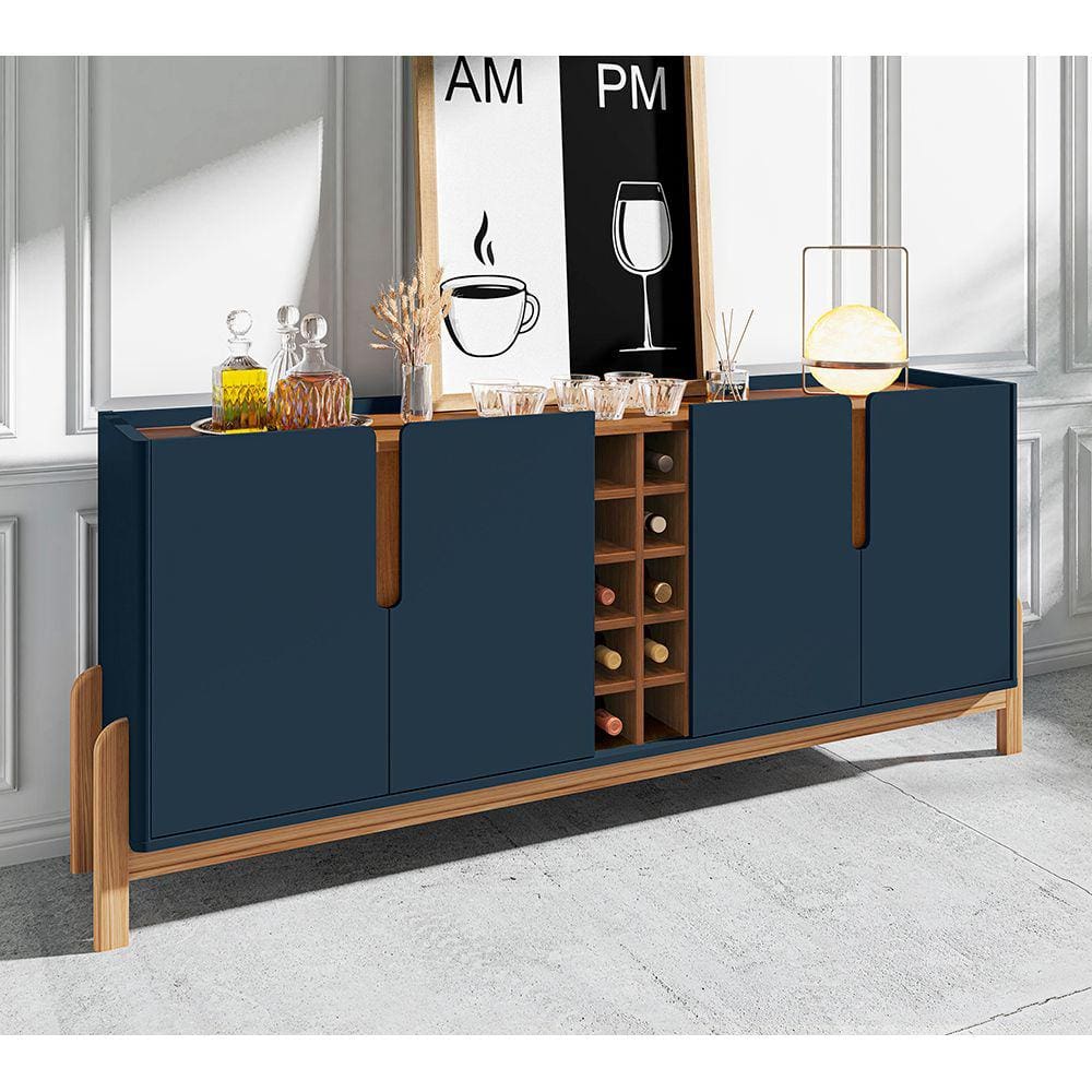 Buffet 04 Portas Lizz 190 cm Azul Cobalto Cedro Casa D