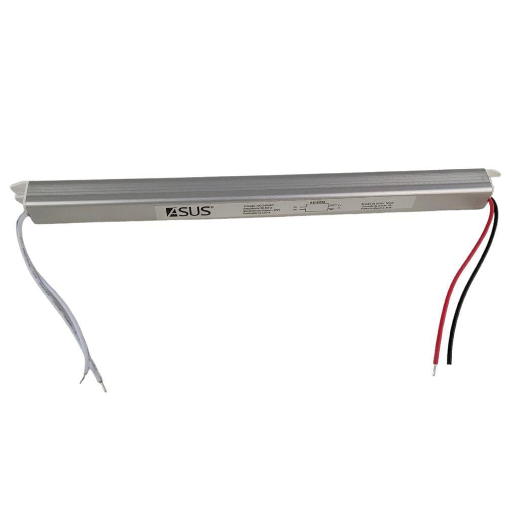 Fonte Slim Bivolt 36W Drive 12V 3A Perfil Fita Led IP20 Lustre Luminaria Potente