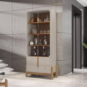 Cristaleira 02 Portas Lizz Off White Cedro Casa D