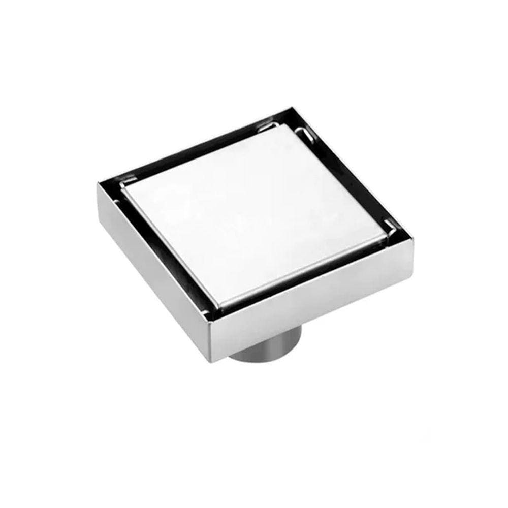 Ralo Oculto Invisivel Para Banheiro Quadrado 10x10 Cm Metal Aco Inox Escovado Ri10 Luuk Young