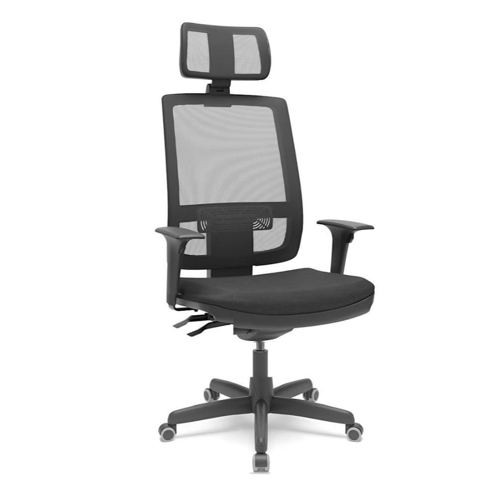 Cadeira Brizza Presidente Preto Backplax Couro - Plaxmetal