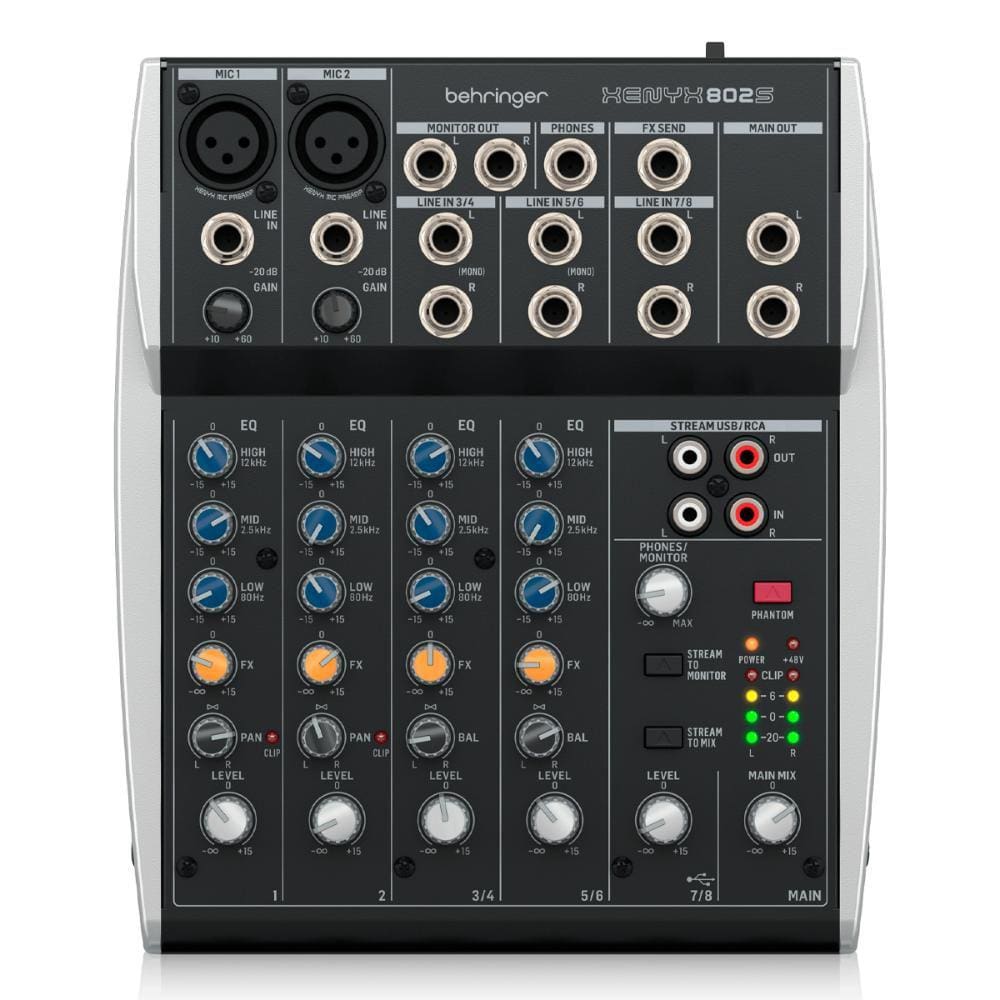 Mesa de Som 8 Canais Mixer Xenyx Behringer 802S