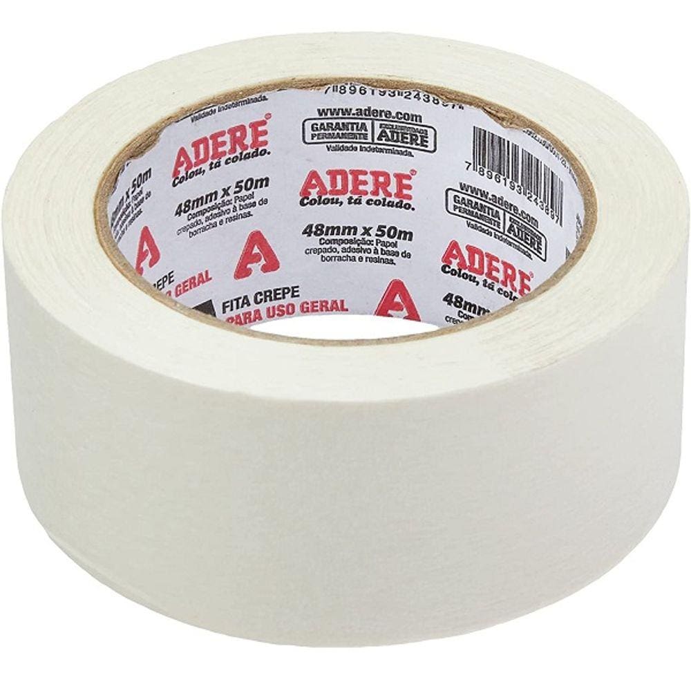 Fita Crepe Larga USO Geral e Pintura 48MM X 50M Adere