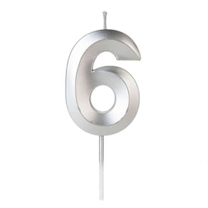 Vela Design Prata Número 6 Silverfestas