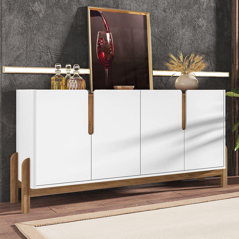 Buffet 04 Portas Lizz 170 cm Branco Cedro Casa D