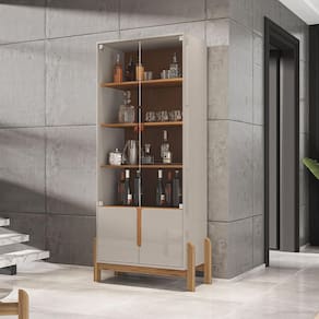 Cristaleira 02 Portas Lizz Off White Cedro Casa D