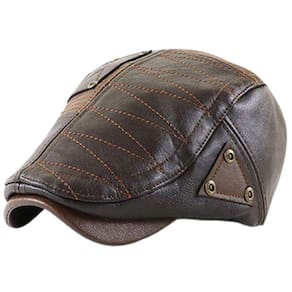 Boina Masculina Em Couro Sintético Fashion E Moderna Marrom