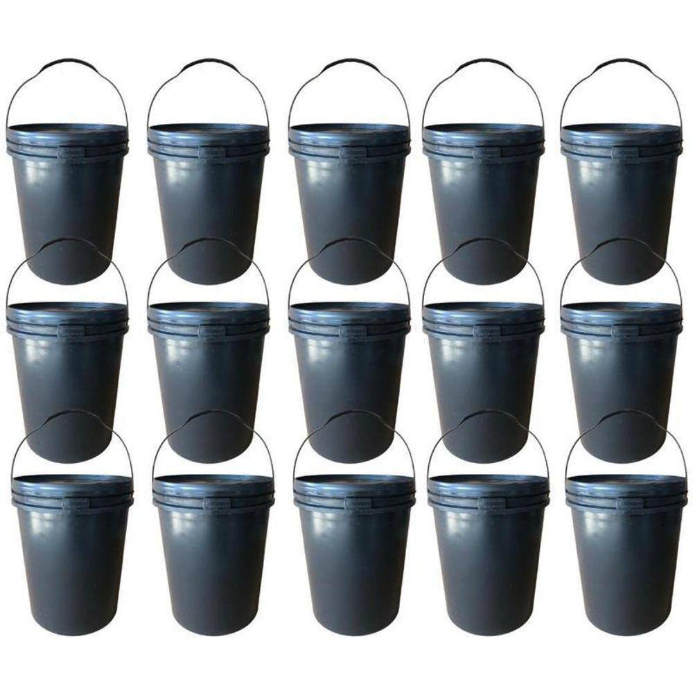 Balde 16L Para Alcool Gel Com Tampa - 15 Pçs