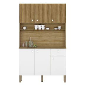 Armário de Cozinha Compacta 111cm Stylo K02 Freijó/Supremo - Mpozenato