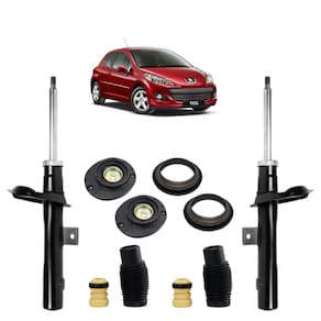 Par Amortecedor Monroe + 2 Kit Batente Peugeot 207 2008 A 2014 Dianteiro