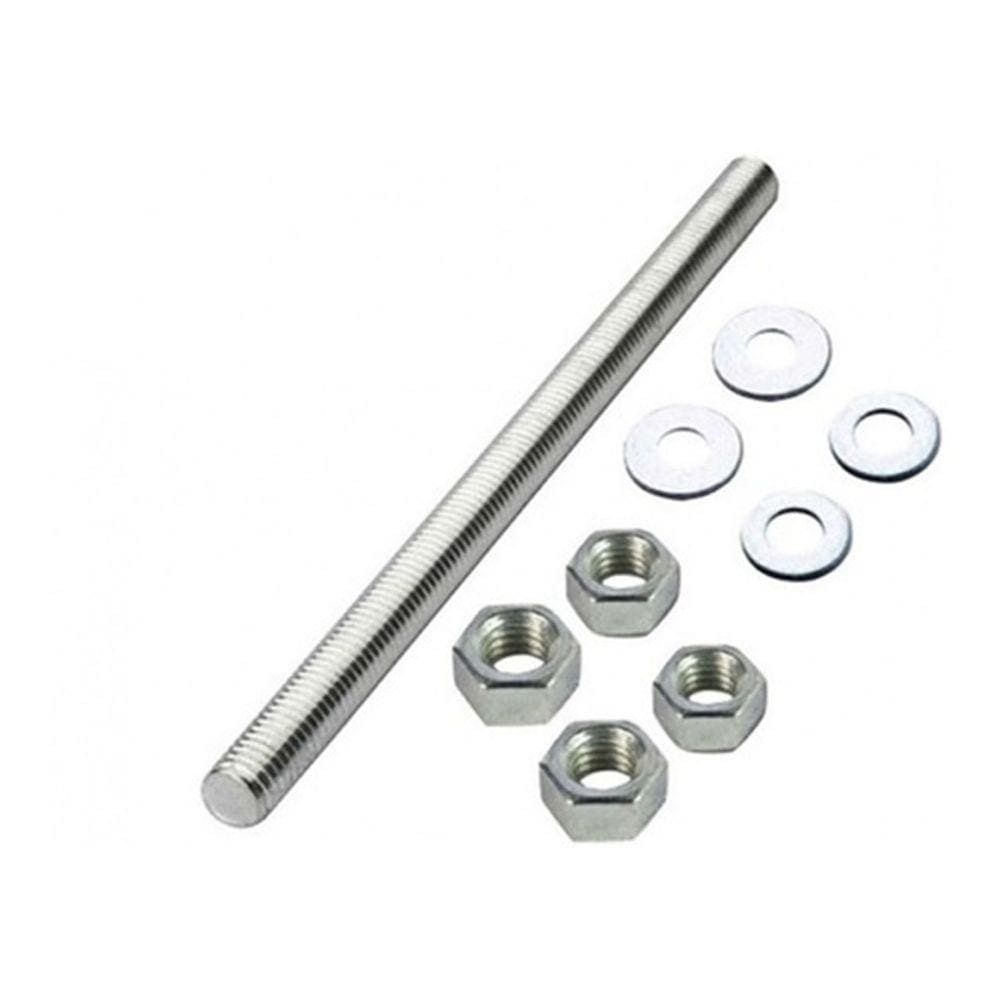 Barra Roscada De 3/8 X1,00Mt Kit 4 Barra + 16 Porc + 16 Arrue