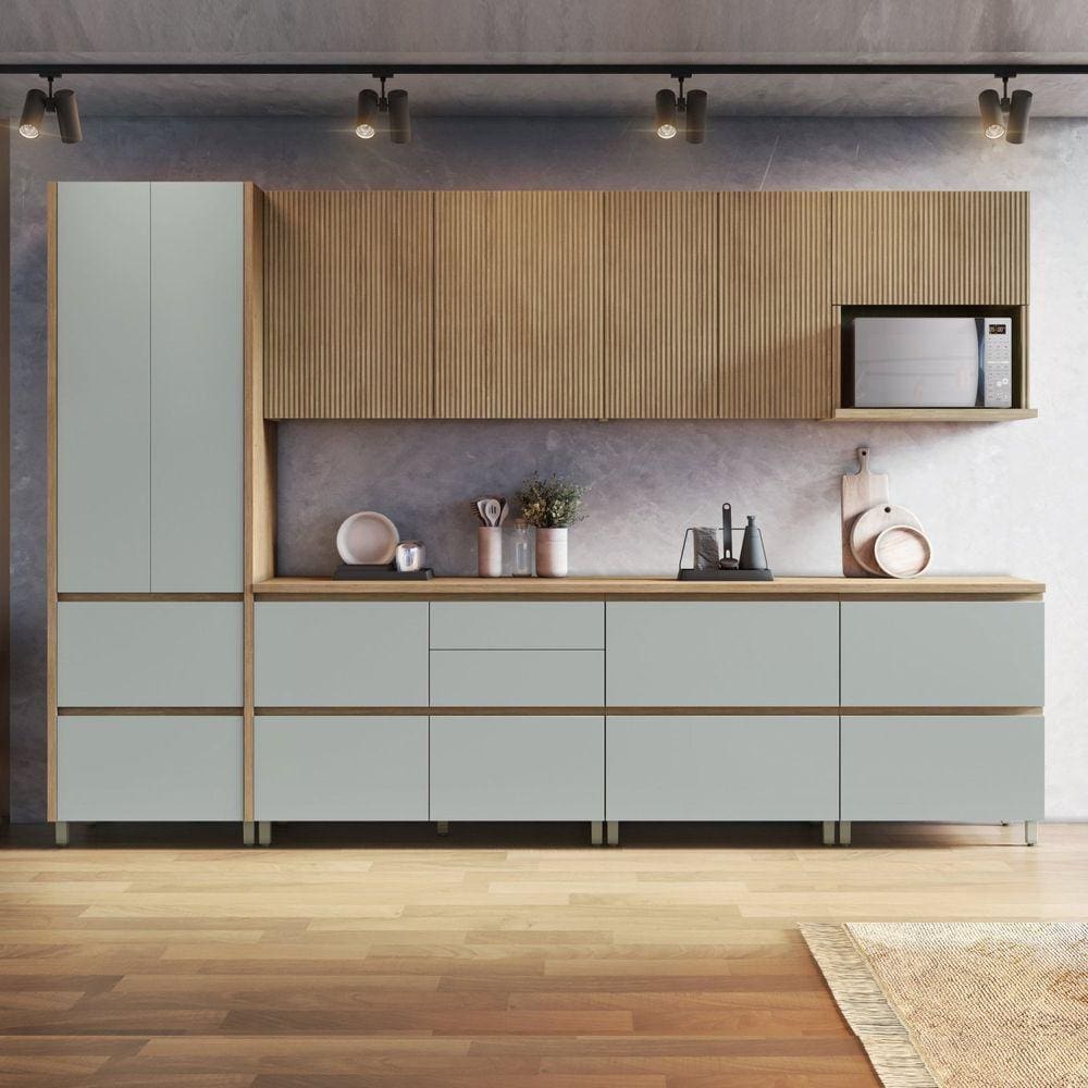 Cozinha 7 Peças 100% MDF Rainha Marrom/Verde