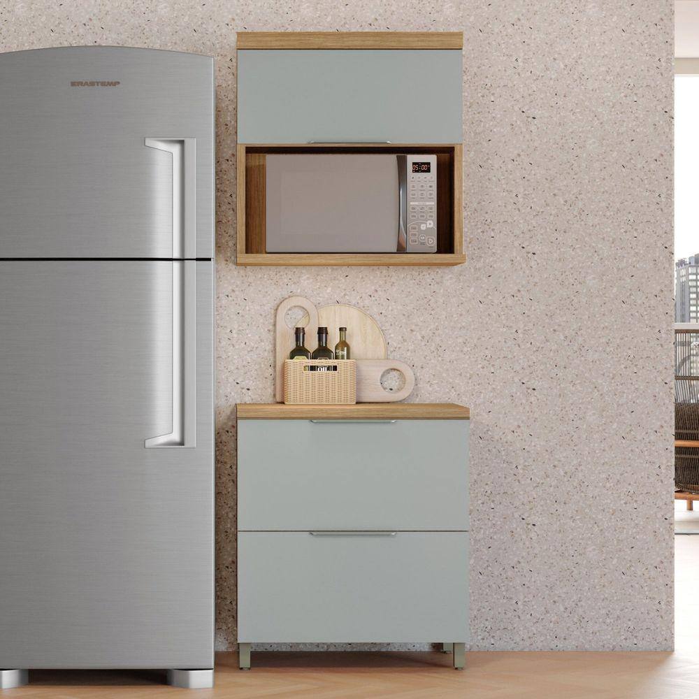 Cozinha 2 Peças 100% MDF Marquesa Marrom/Verde