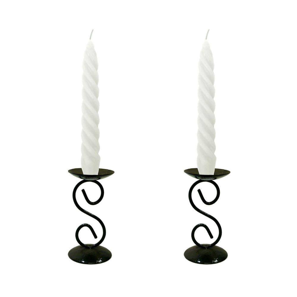 2 Castiçal Com Vela Branca Dia Dos Namorados Jantar Romântico