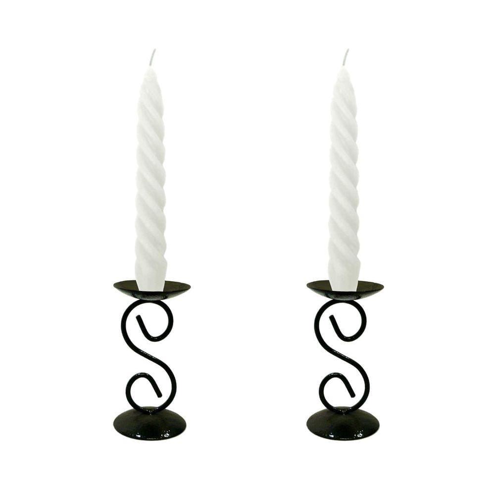 2 Castiçal Com Vela Branca Dia Dos Namorados Jantar Romântico